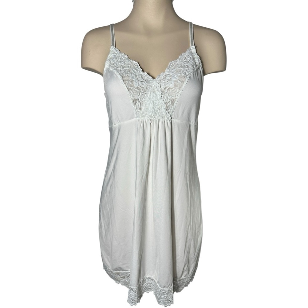Lace Trim White Chemise